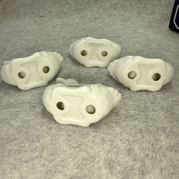 Set Of 4 Vtg Japan 1984 White Duck Porcelain Napkin Rings w/Original Box - Picture 6 of 8